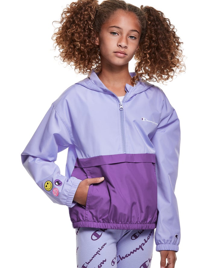 Champion Jas Meisjes - LichtPaars - Colorblock Windbreaker Smiley Face ( 452180-UKO )